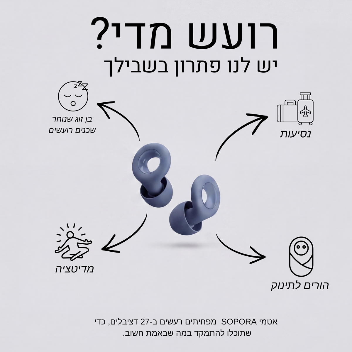 ™soporaDream | אטמי אוזניים לשינה טובה יותר